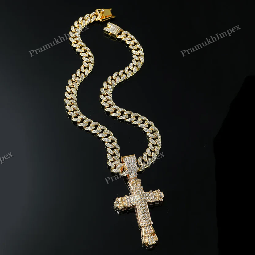 Antique Cross Design 925 Silver Men's Hip Hop Pendant