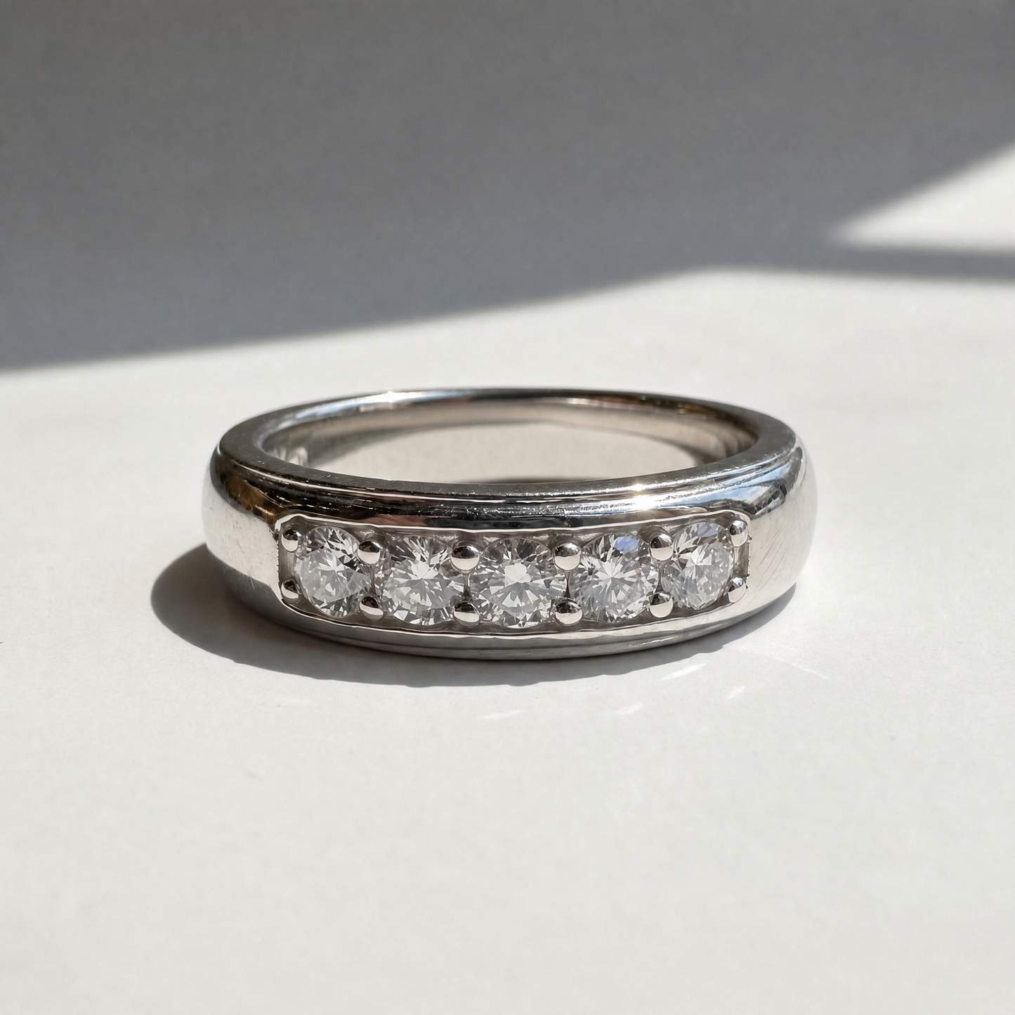 Five Stone Diamond Men's Band | Round Brilliant Cut