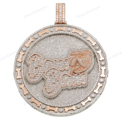 Two Tone Pat Lover Diamond  Bum Bum Pendant