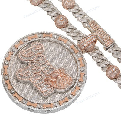 Two Tone Pat Lover Diamond  Bum Bum Pendant