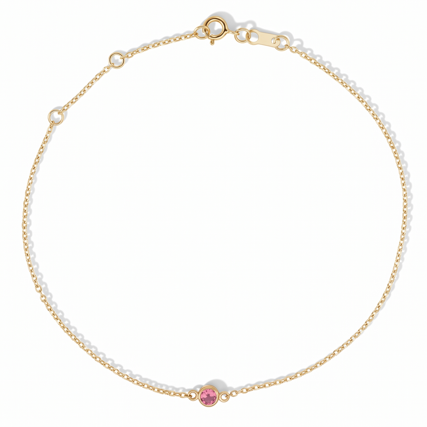 The Sol Bracelet | Natural Pink Tourmaline | Cable Chain