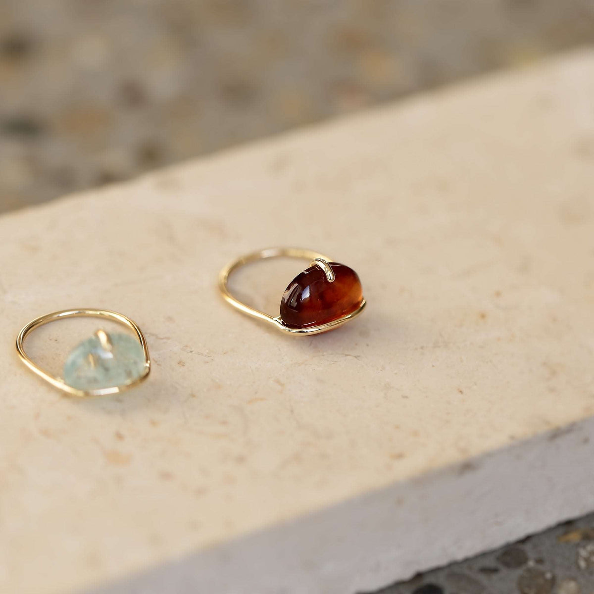 BANDED GARNET RING