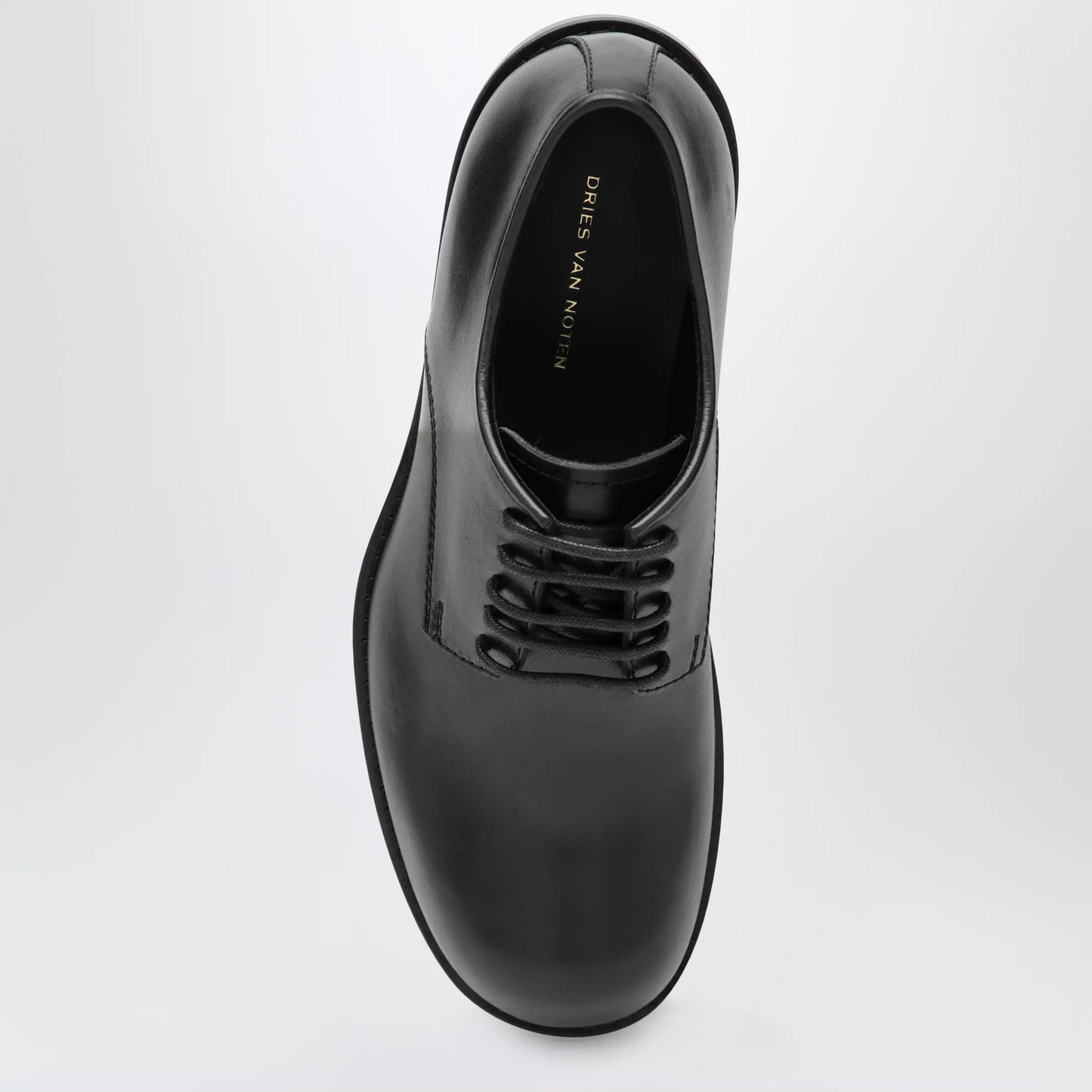 Dries Van Noten - Classic black leather derby shoes