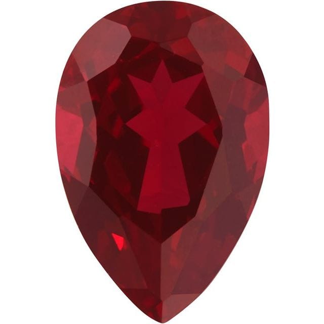 Pear Faceted Cut Lab Created Loose Ruby Gemstone