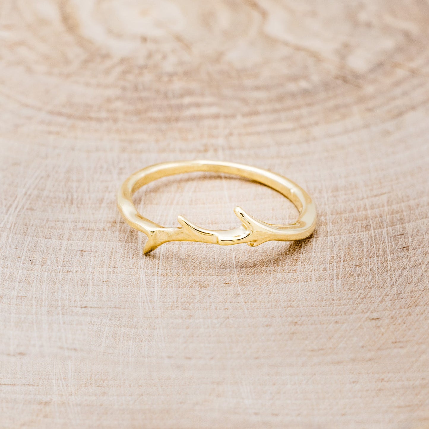"Artemis" - Spiny Turquoise Engagement Ring With An Antler-Style Stacking Band