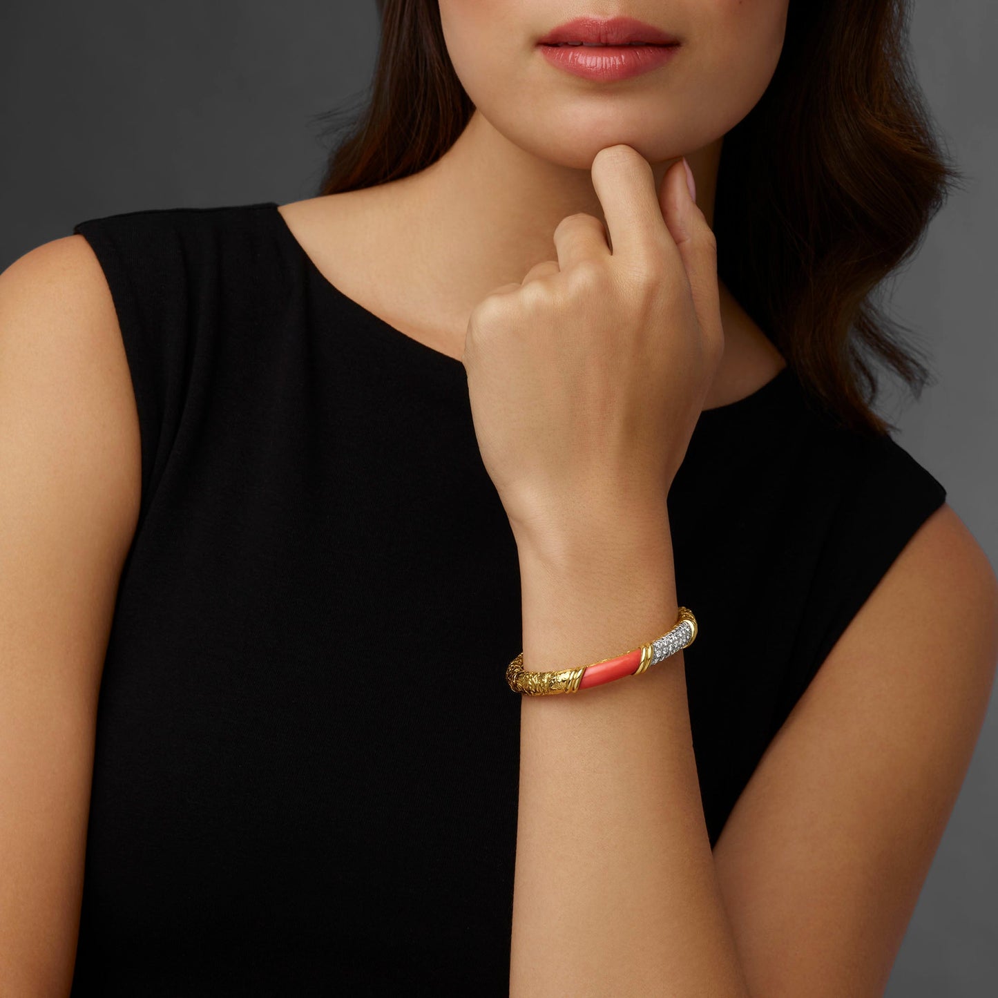 Van Cleef & Arpels Paris Coral Bangle Bracelet