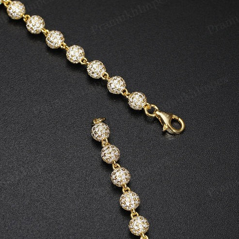 Customized 5mm - 10mm Moissanite 925 Silver Beads Bracelet For Men's