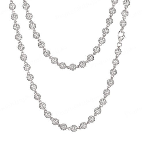 Customized 5mm - 10mm Moissanite 925 Silver Beads Bracelet For Men's