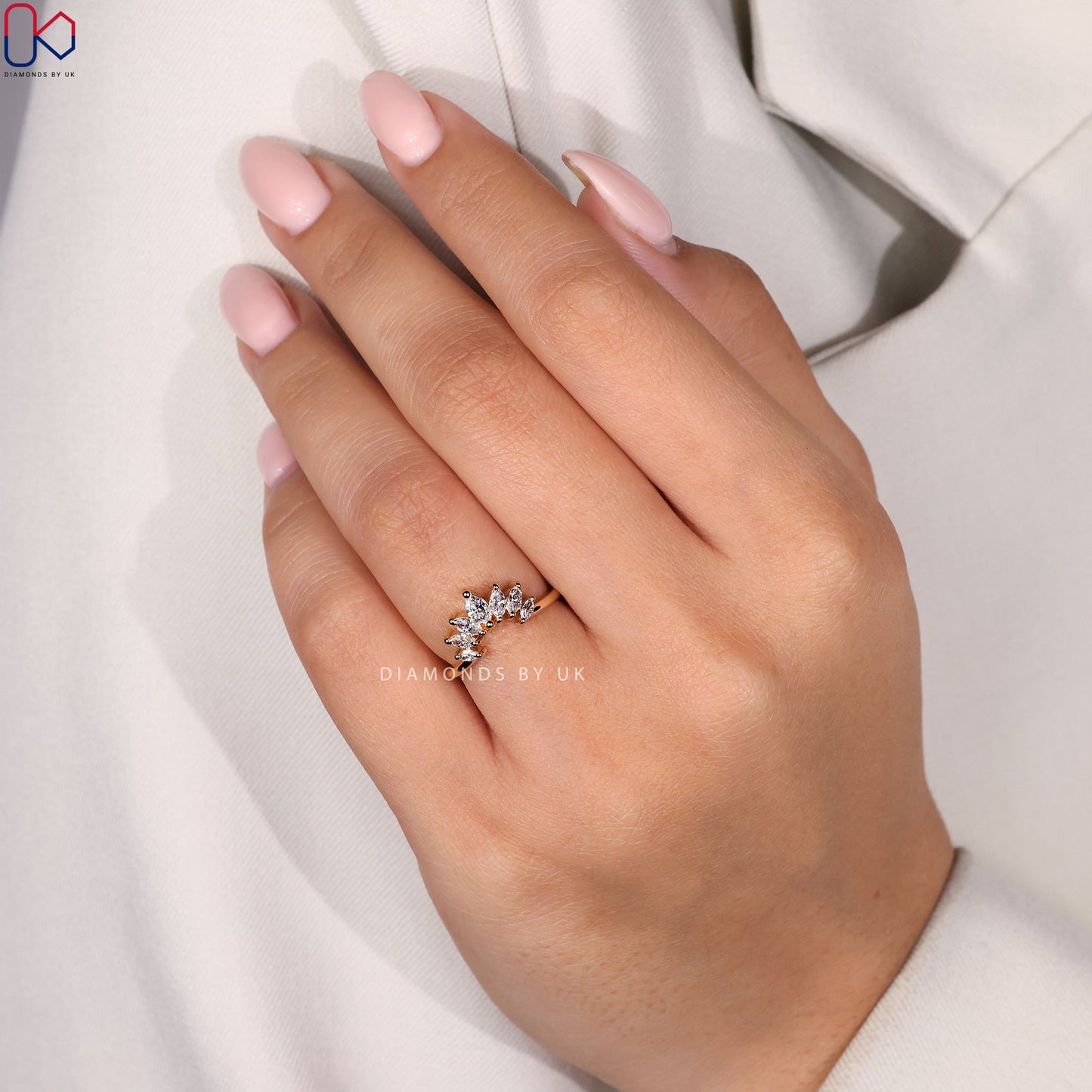Marquise Cut 7 Stone Diamond Band