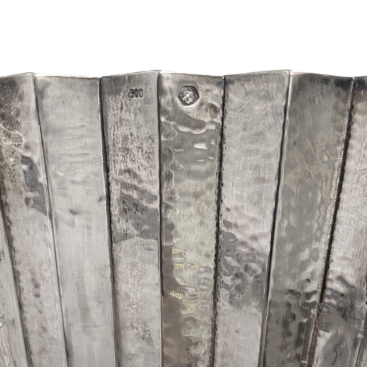 Josef Hoffmann Pair of Hammered Silver Vases