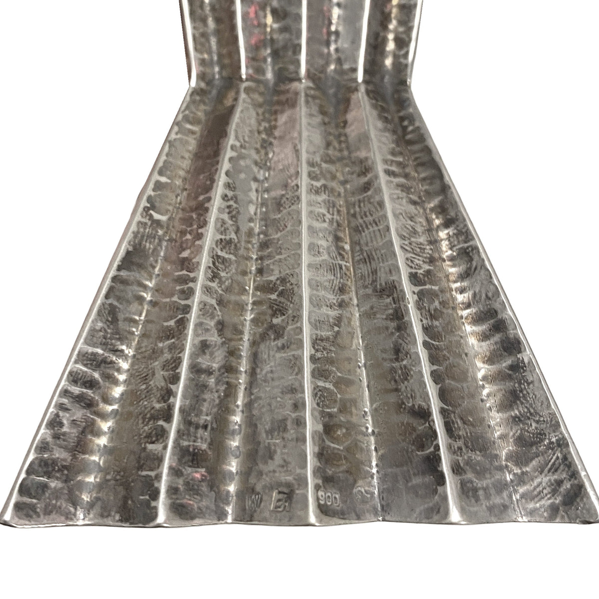 Josef Hoffmann Pair of Hammered Silver Vases