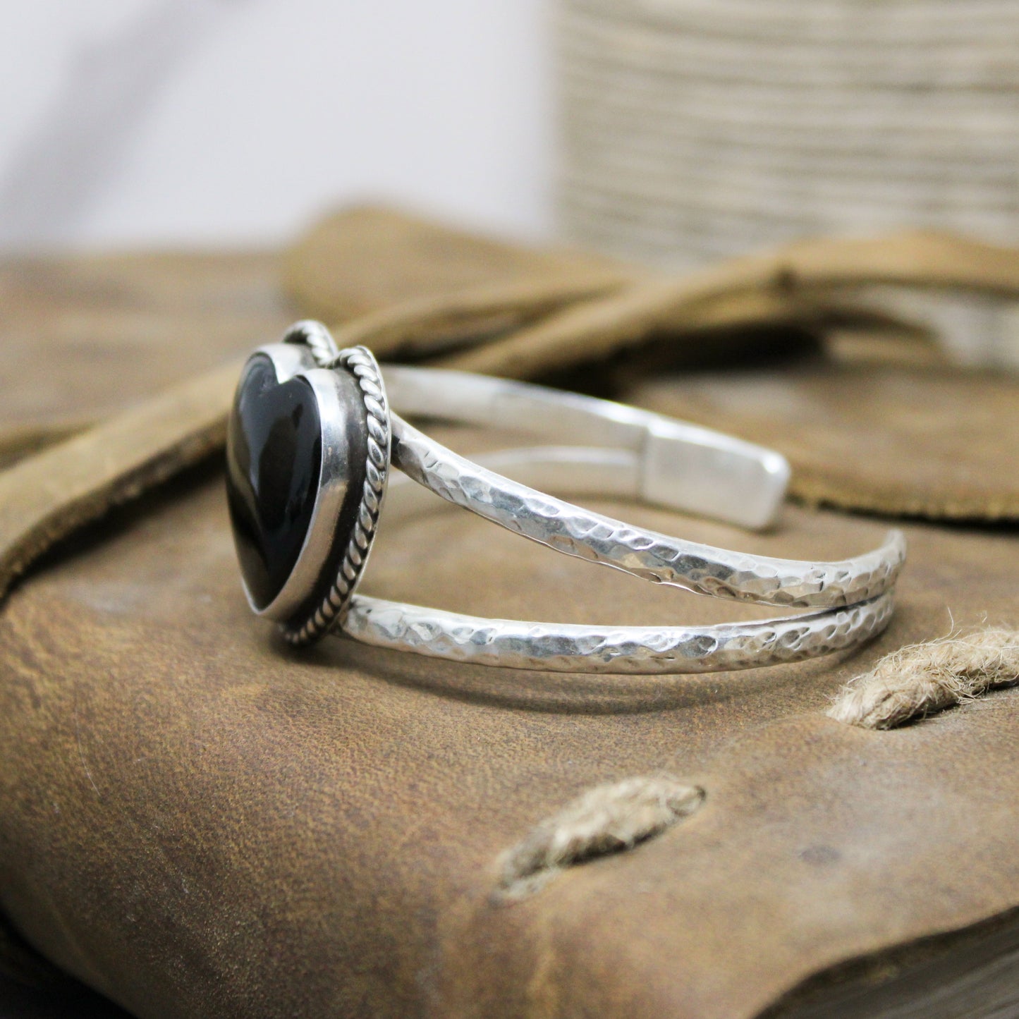 Onyx Heart Split Cuff