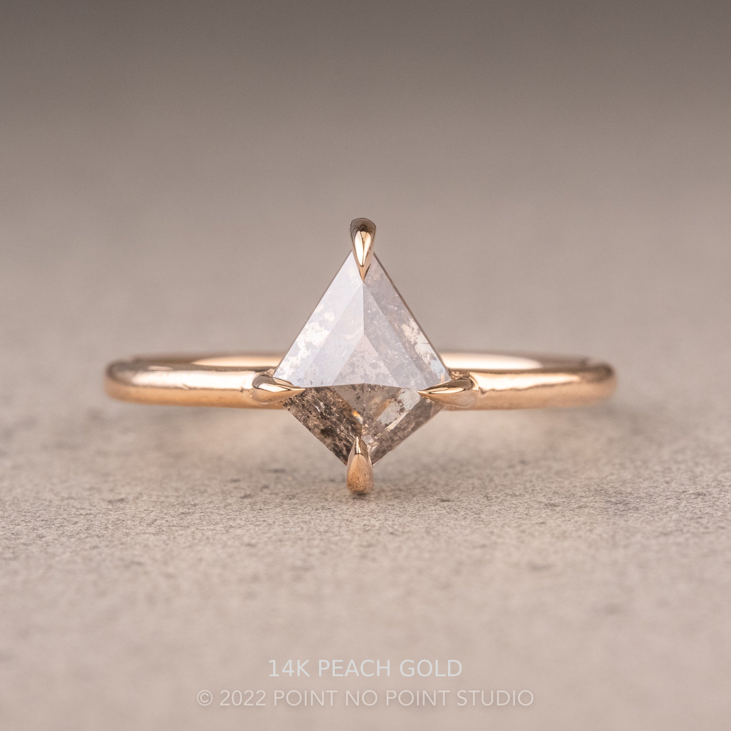1.28 Carat Salt and Pepper Kite Diamond Engagement Ring, Jane Setting