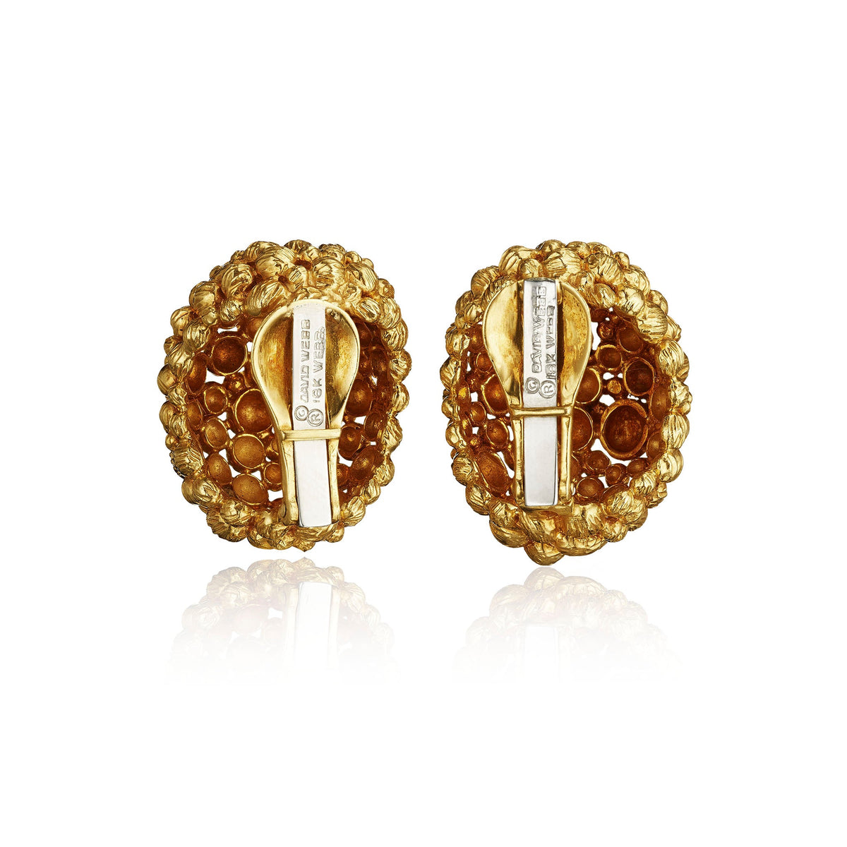 David Webb Textured Gold Earrings