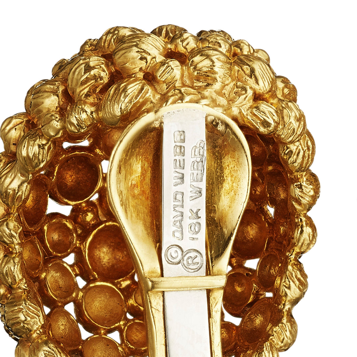 David Webb Textured Gold Earrings