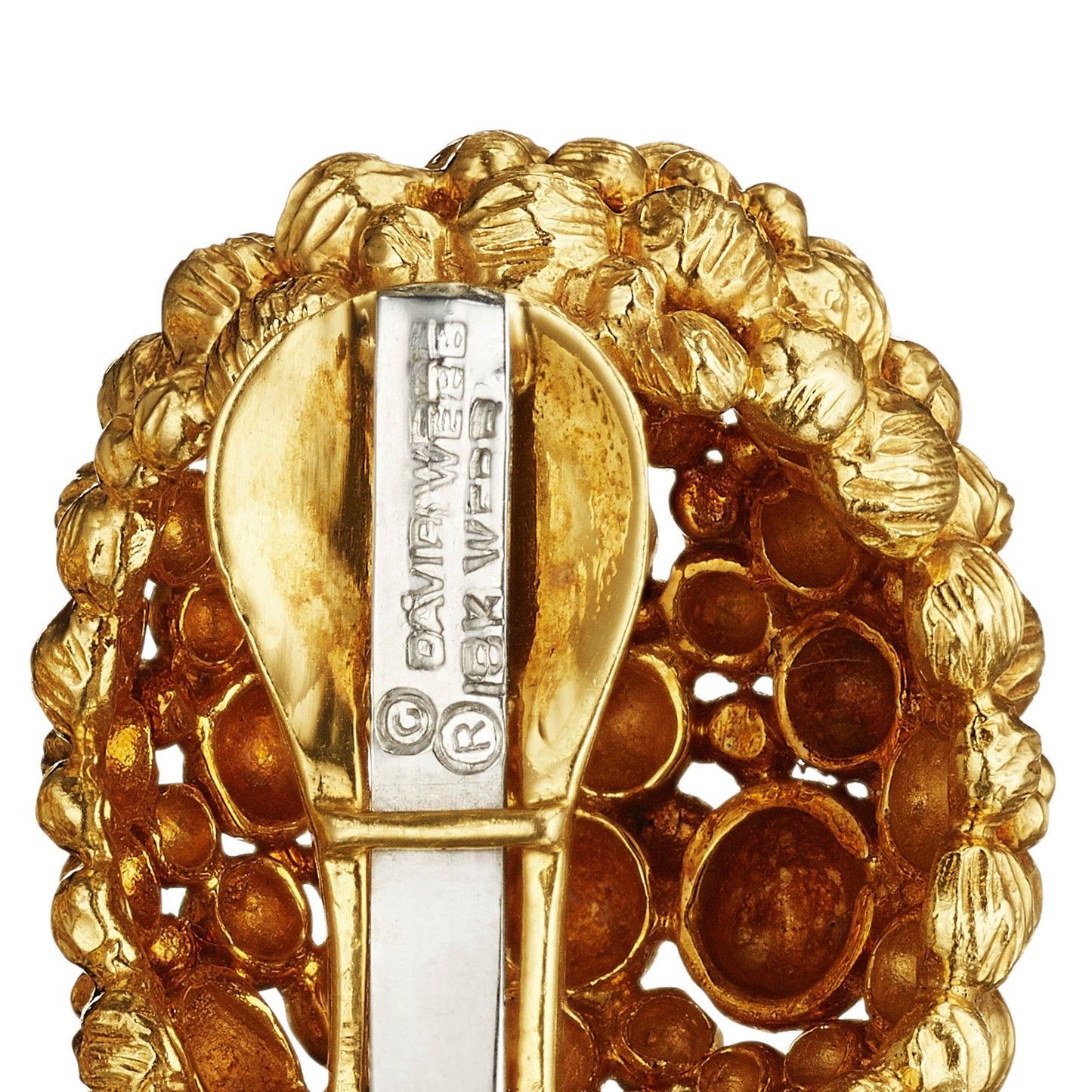 David Webb Textured Gold Earrings