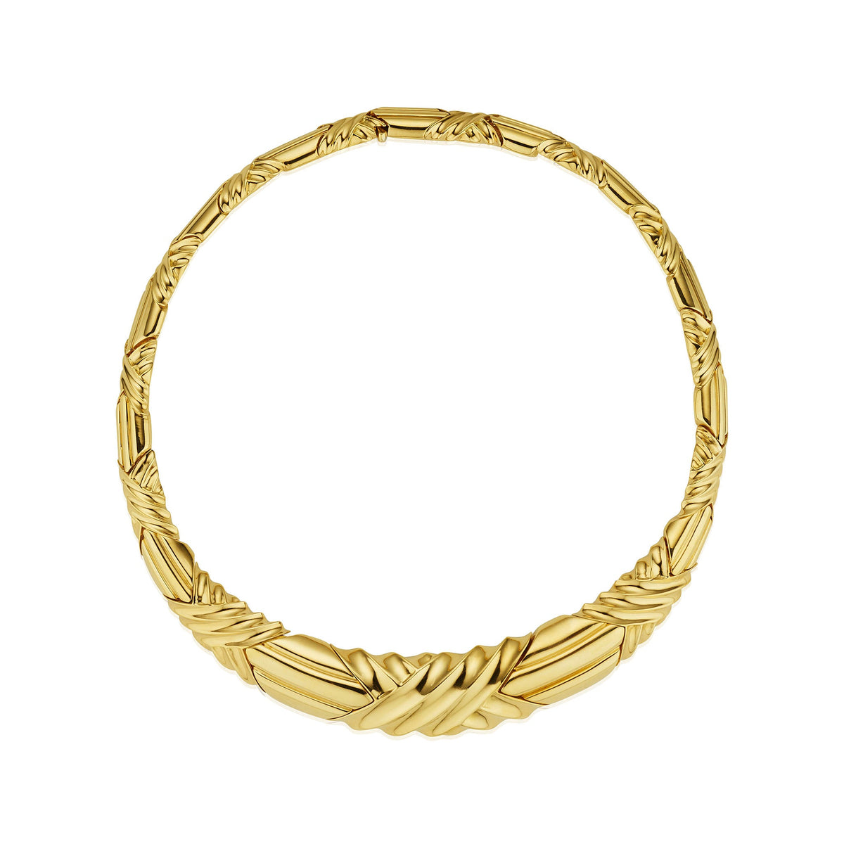 Cartier Textured Gold Collar Necklace
