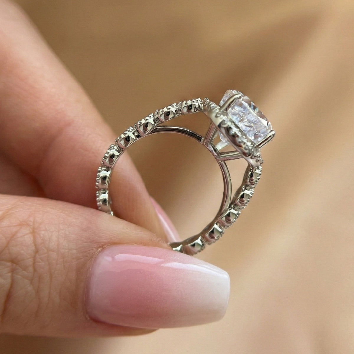 Moonlit-inspired Halo Design Pear Cut 6.0ct Engagement Ring In Sterling Silver