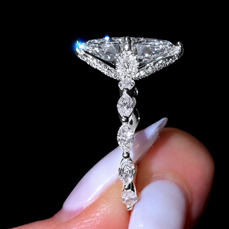 Exquisite 4.0ct Marquise Cut with Scalloped Petal Halo Engagement Ring