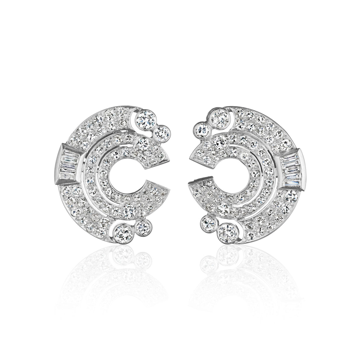 French Art Deco Diamond Earrings