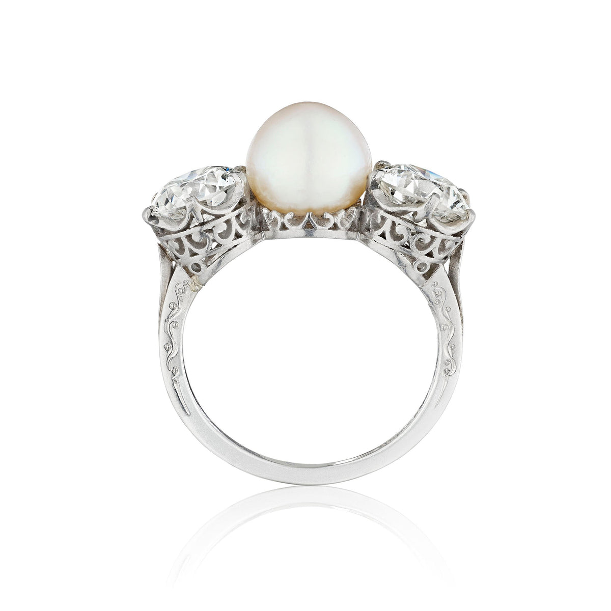 Tiffany & Co. Natural Pearl and Diamond Ring