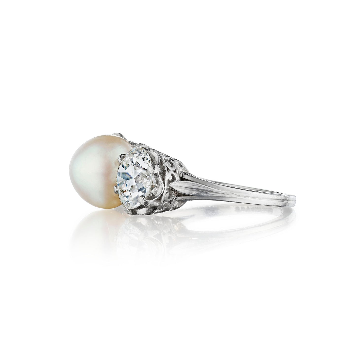 Tiffany & Co. Natural Pearl and Diamond Ring
