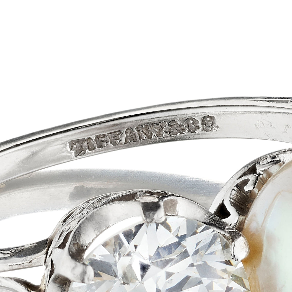 Tiffany & Co. Natural Pearl and Diamond Ring