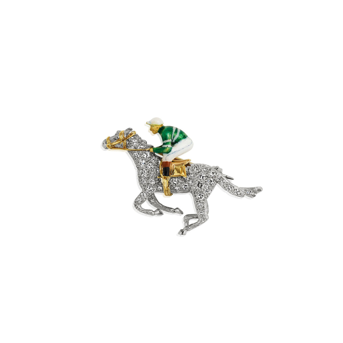 Alabaster & Wilson Horse and Jockey Brooch