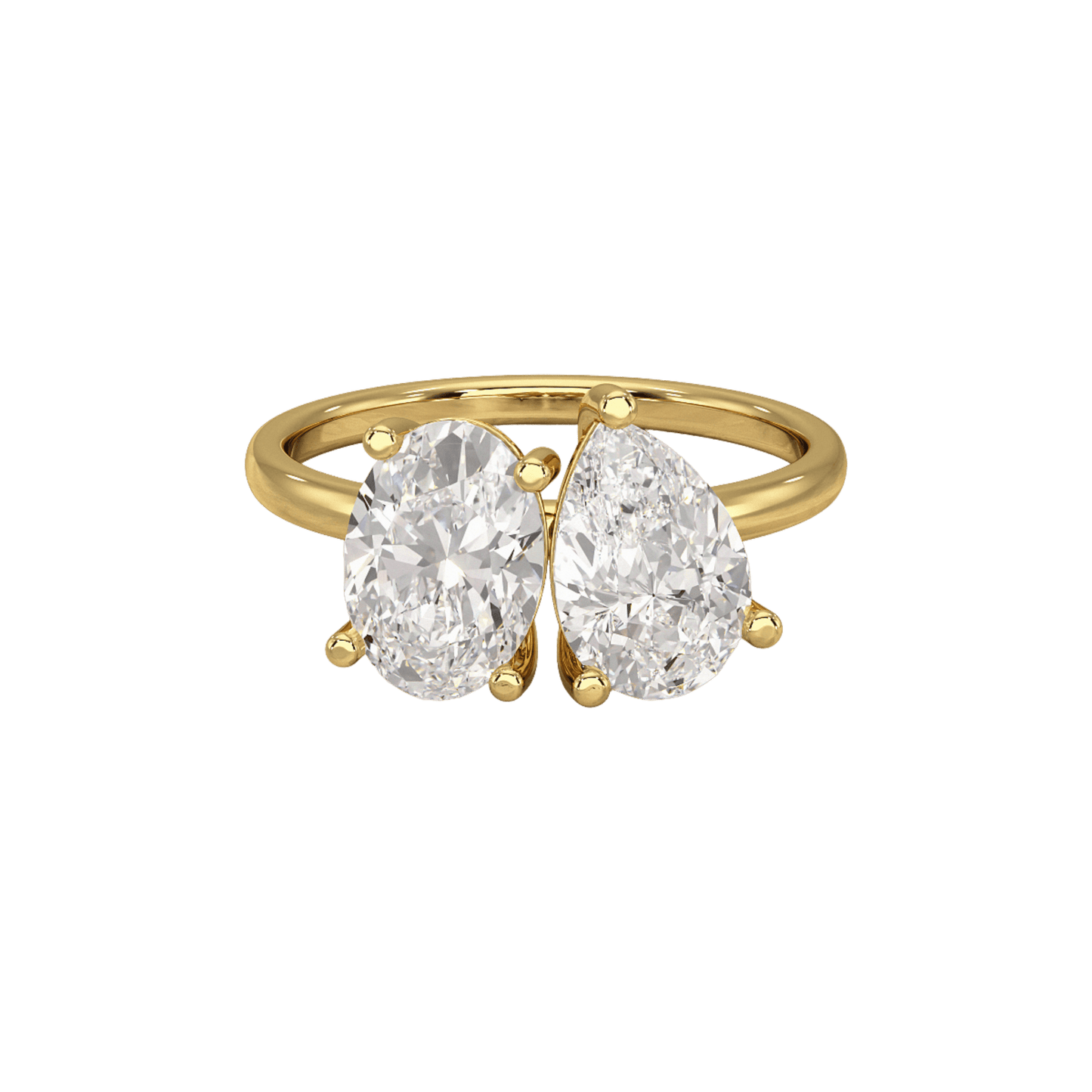 2.25 Carat Oval & Pear Cut Toi Et Moi Two Stone French Ring
