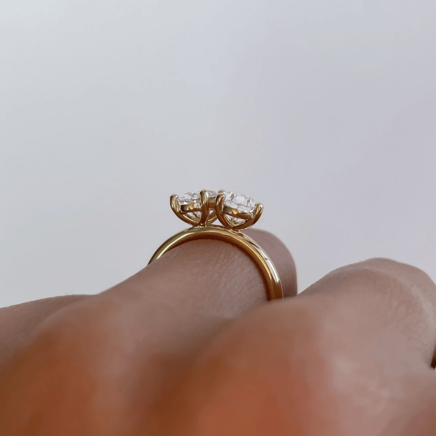 2.25 Carat Oval & Pear Cut Toi Et Moi Two Stone French Ring