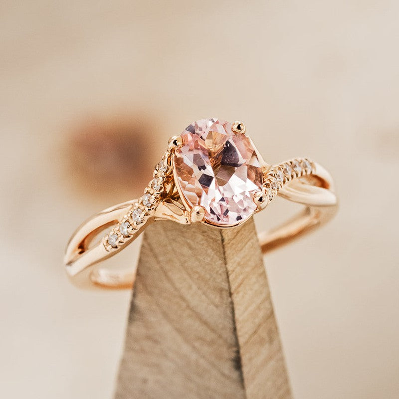 "Roslyn" - Morganite Engagement Ring With Diamond Accents