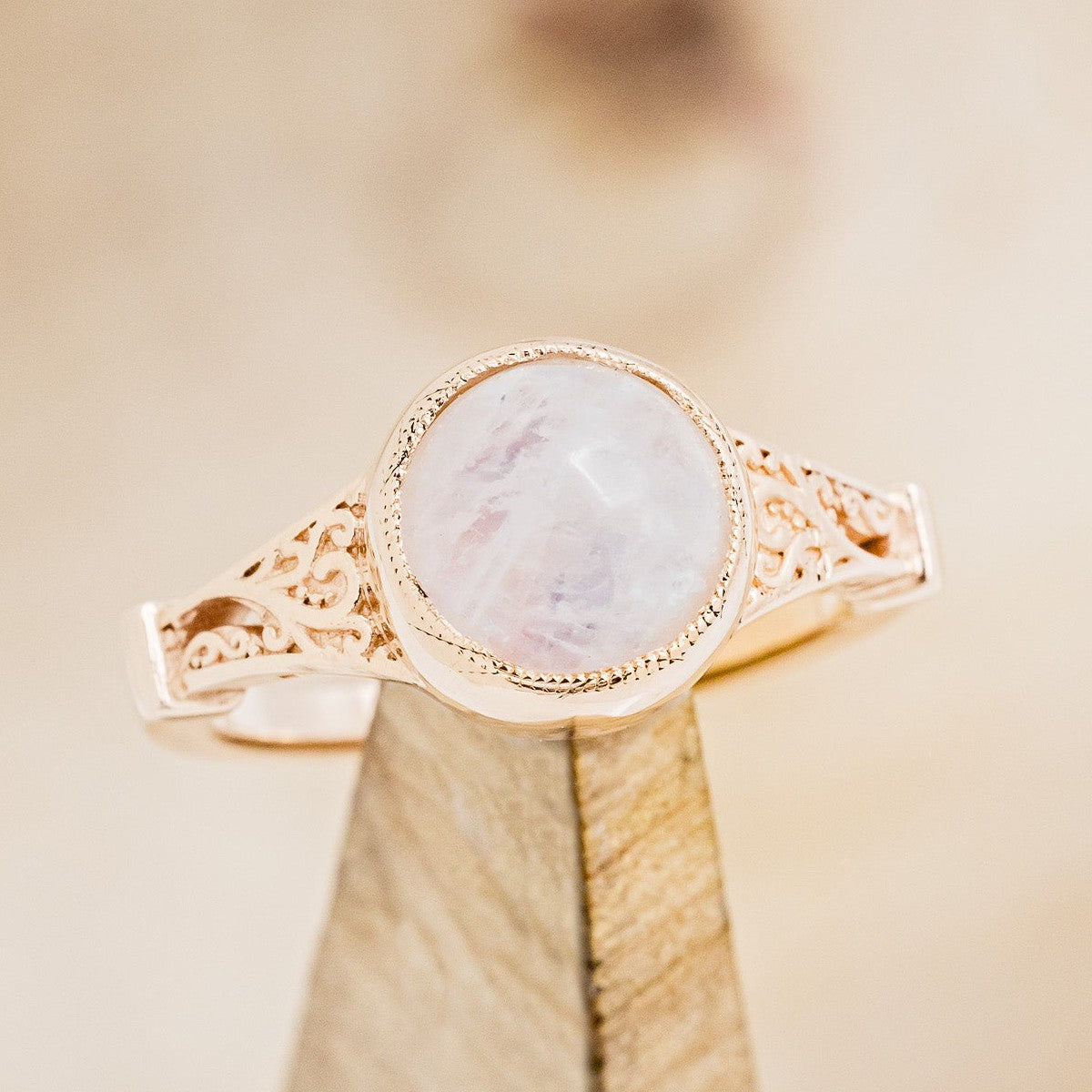 "Selene" - Bezel-Set Moonstone Engagement Ring