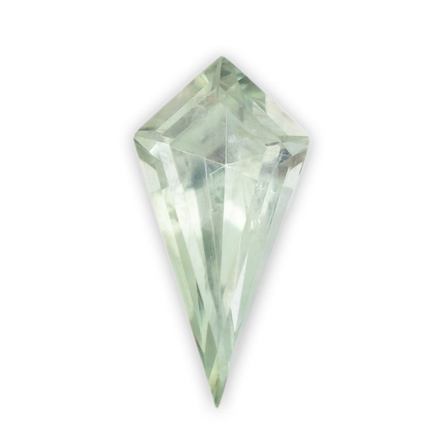 0.9ct 9.98x4.96x3.44mm Kite Cut Natural Light Green Montana Sapphire