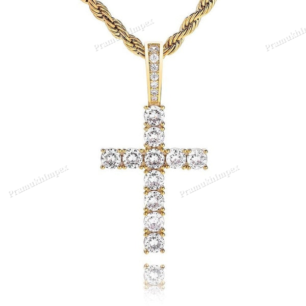 Moissanite Sterling Silver Cross Pendant