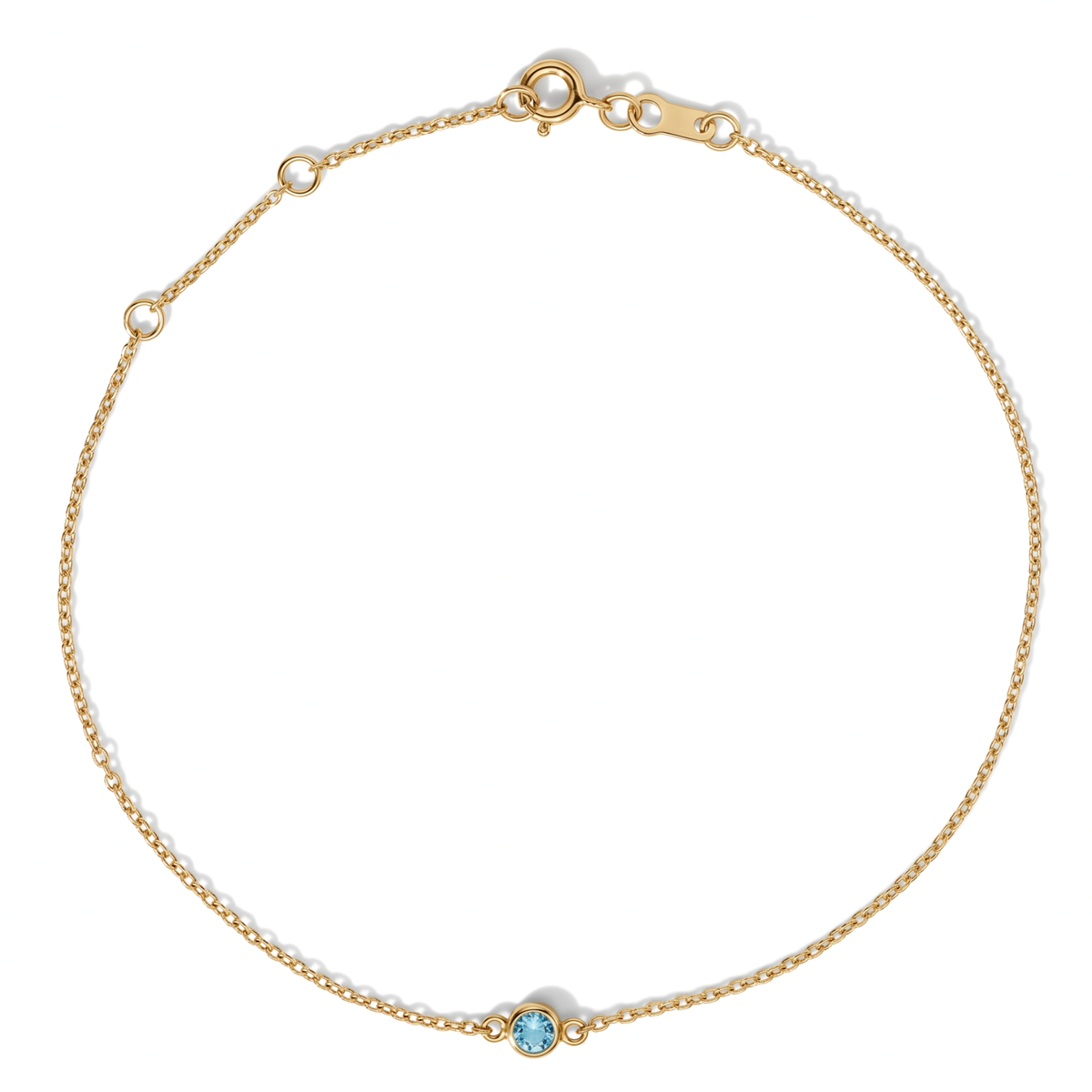 The Sol Bracelet | Natural Blue Zircon | Cable Chain