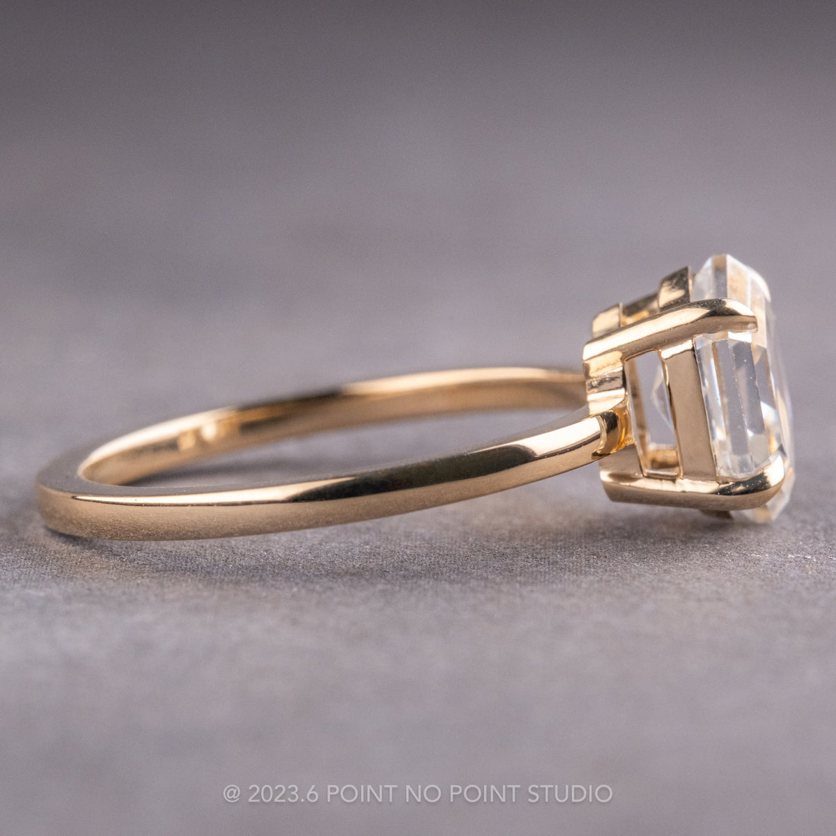 Hexagon Lab Diamond Engagement Ring, Basket Jane Setting