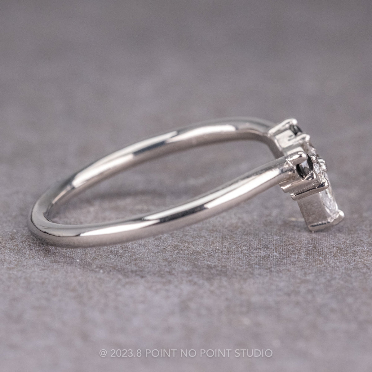 Cassie Wedding Ring, 5 Ombre Diamond, Round Band