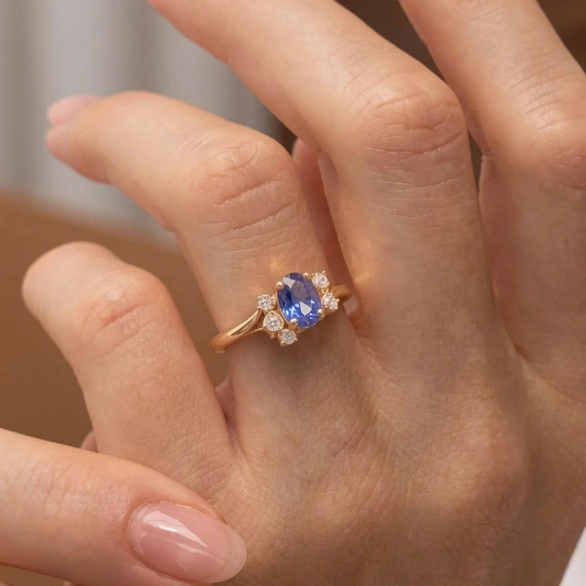 Eleonora’s Laurel | Oval Sapphire Solitaire Engagement Ring