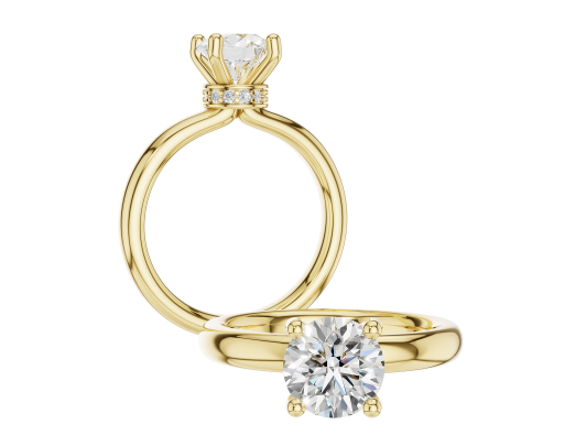 14KY Hidden Halo Diamond Semi-Mount Engagement Ring