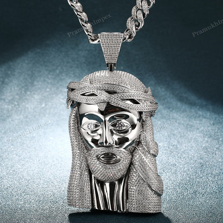 Moissanite S925 Silver Gold Plated Jesus Pendant