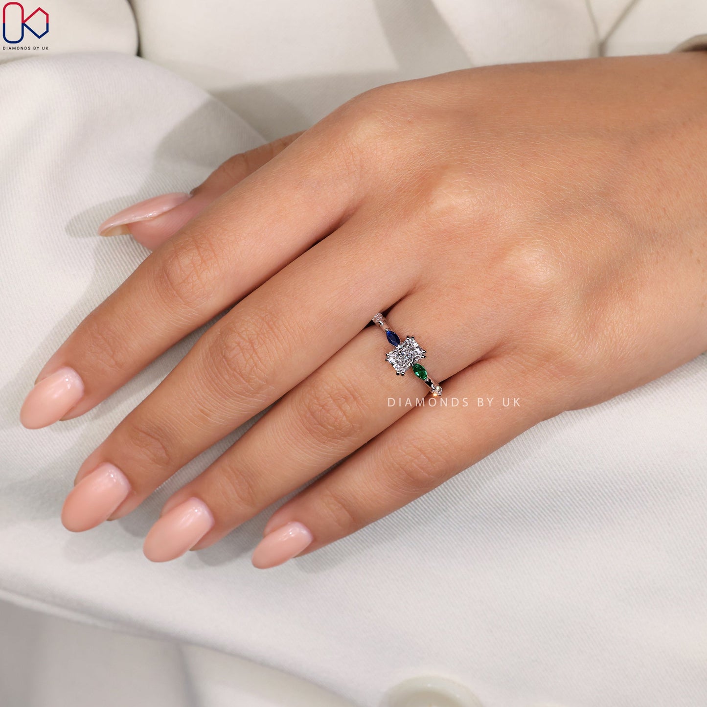 Radiant Cut Engagement Ring With Hidden Halo Style