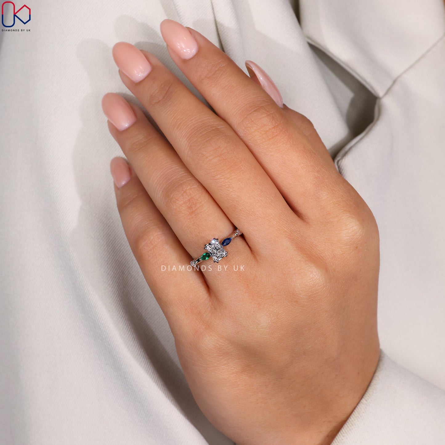 Radiant Cut Engagement Ring With Hidden Halo Style