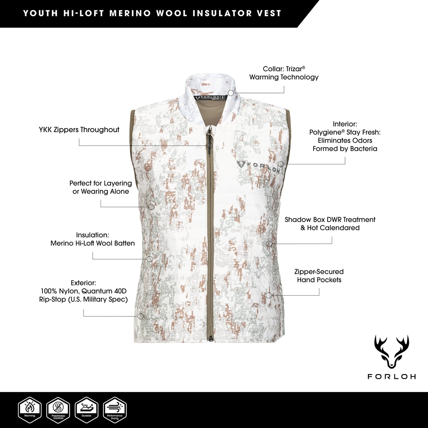 Youth Merino Hi-Loft Insulator Vest