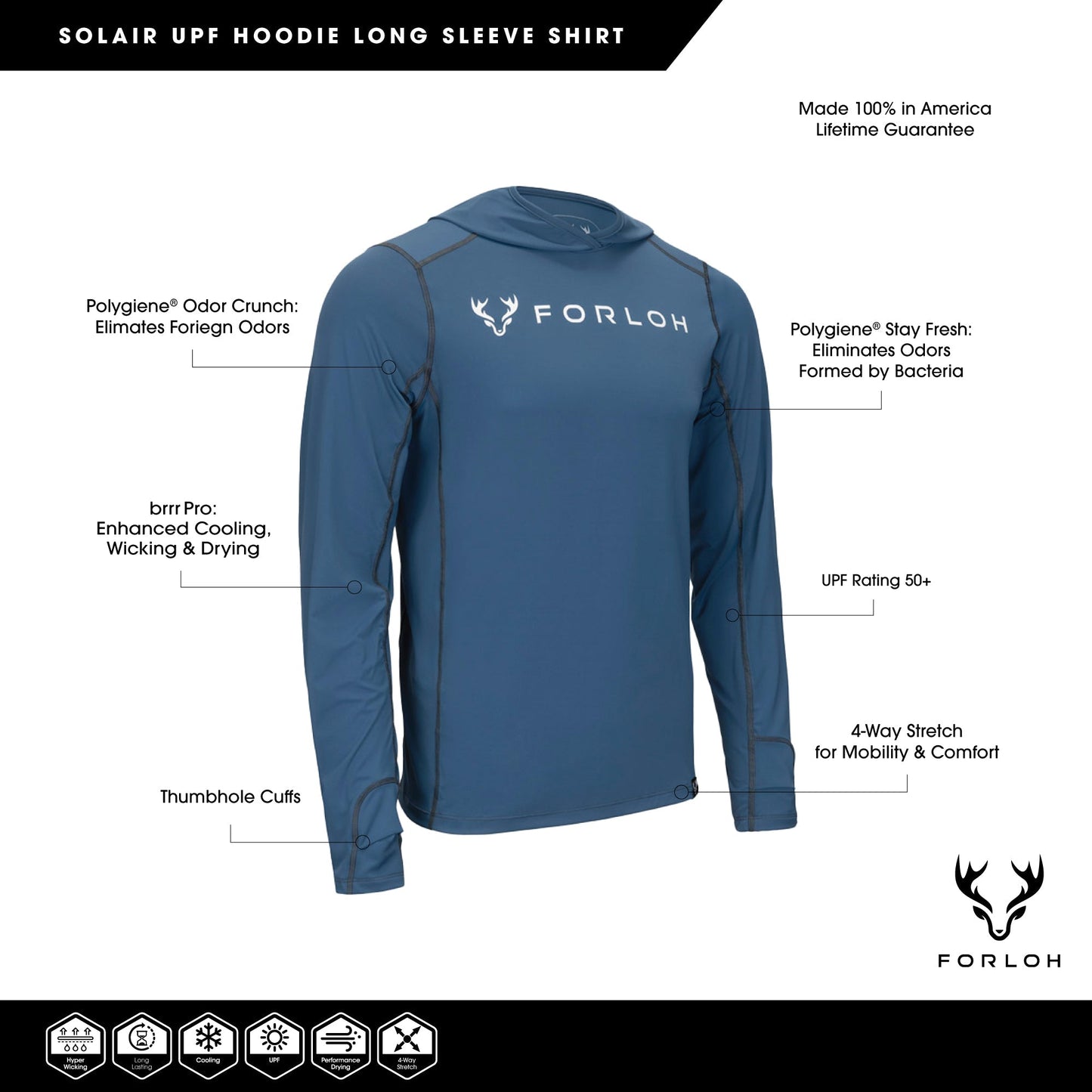Men's SolAir Hooded Long Sleeve Shirt