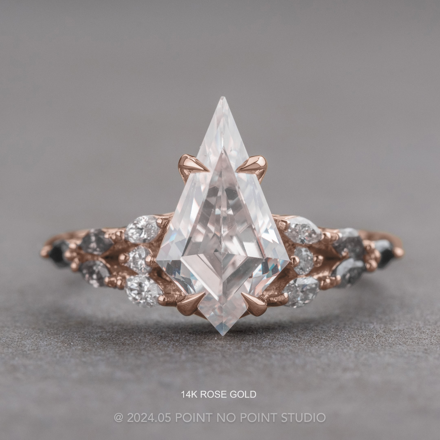 Kite Lab Diamond Engagement Ring, Ombre Winnie Setting
