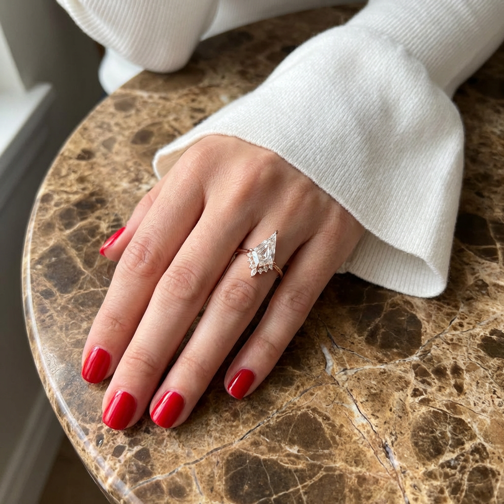 Kite Moissanite and Diamond Engagement Ring, Ava Setting