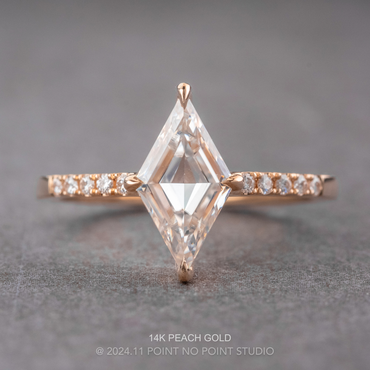 1.30 Carat Lozenge Moissanite Engagement Ring, Lulu Setting