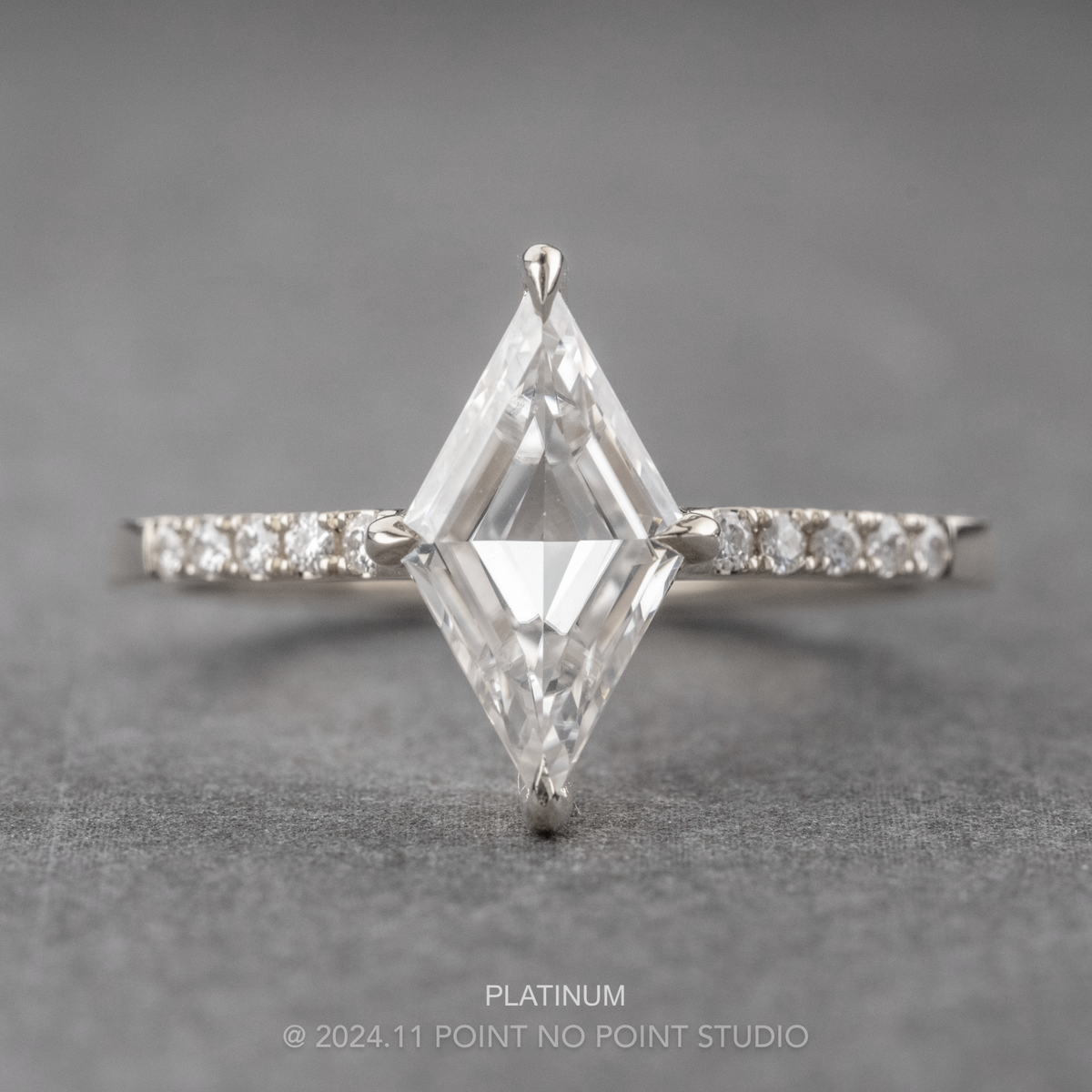 1.30 Carat Lozenge Moissanite Engagement Ring, Lulu Setting