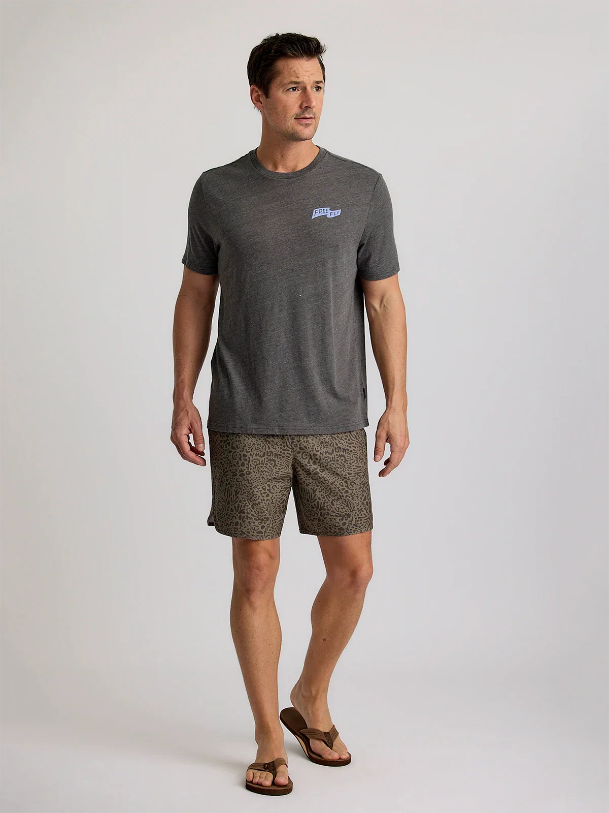 First & Last Tee - Heather Black Sand