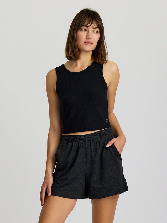 Women's Ribbed Bamboo Tank - Black